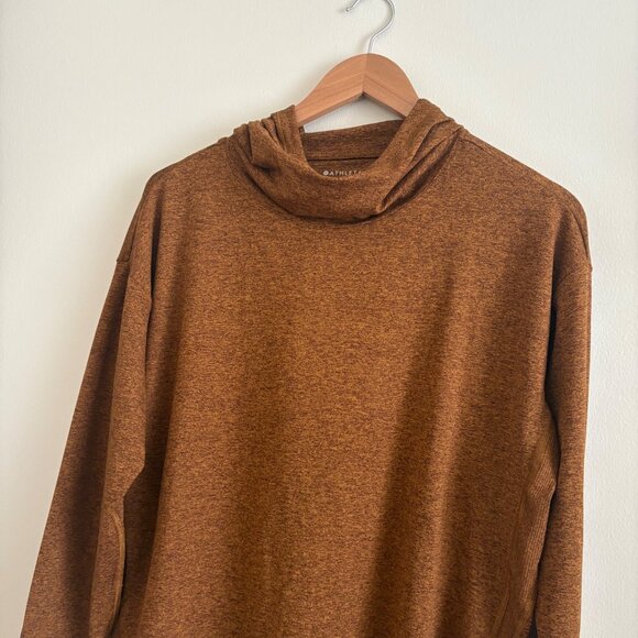 Athleta Athletic Uptempo II Hoodie Sweatshirt Heathered Brown Size M - Picture 3 of 10